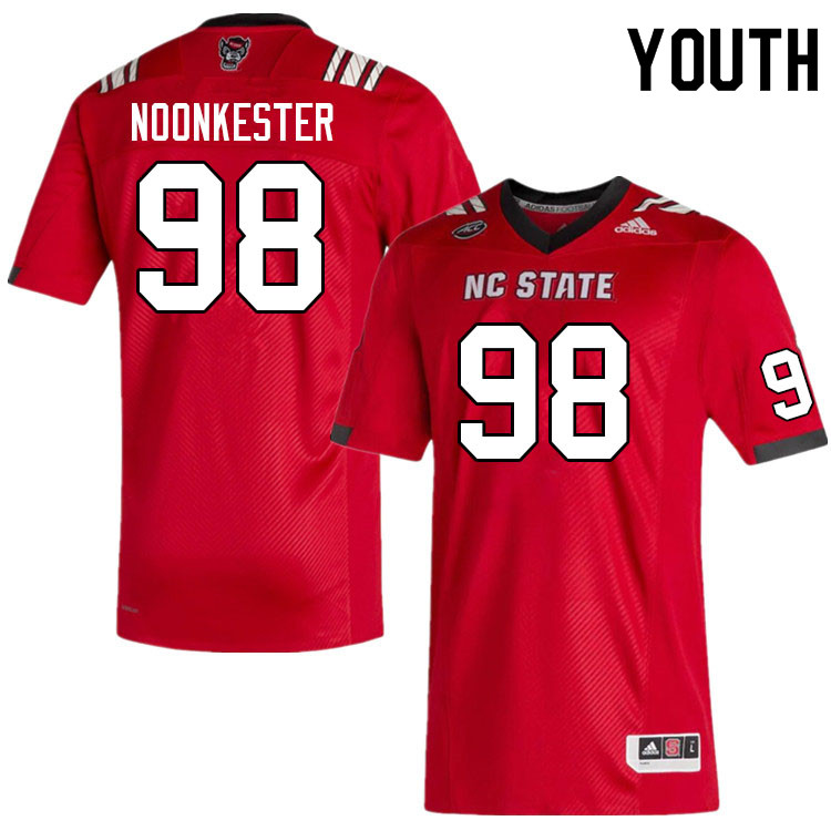 Youth #98 Caden Noonkester NC State Wolfpack College Football Jerseys Sale-Red